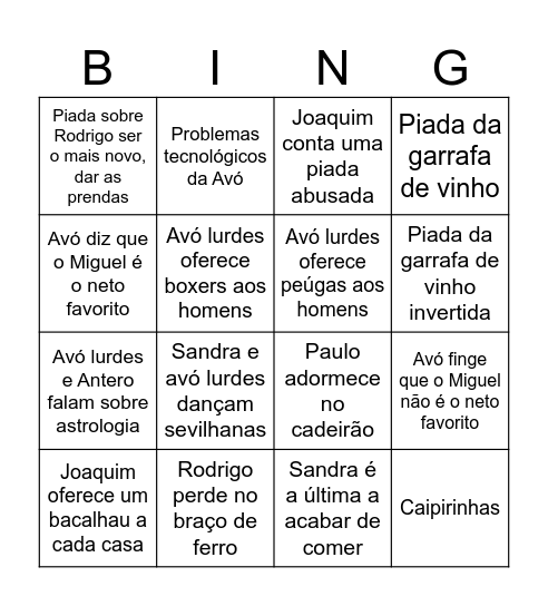 Bingo De Natal Bingo Card