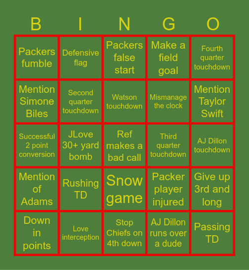 Love Story - 12/3/23 Bingo Card