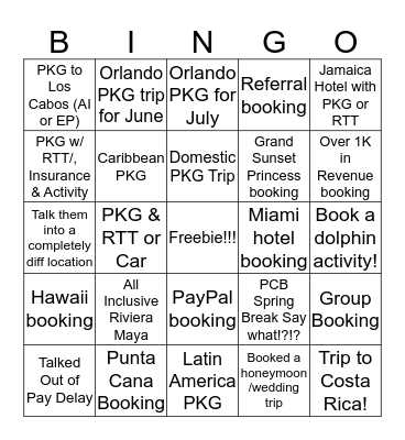 BookIt Bingo - Sales *Write down the BIDs* Bingo Card