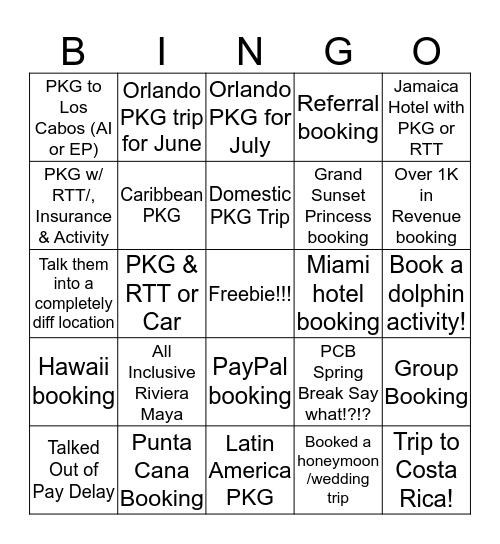 BookIt Bingo - Sales *Write down the BIDs* Bingo Card