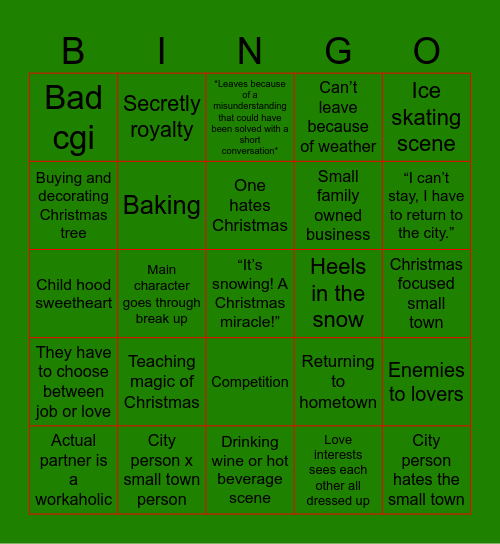 Hallmark movie bingo! Bingo Card