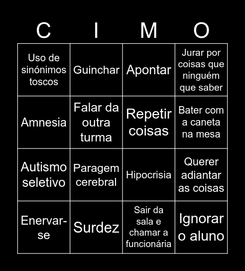 Bingo da  Simões Bingo Card