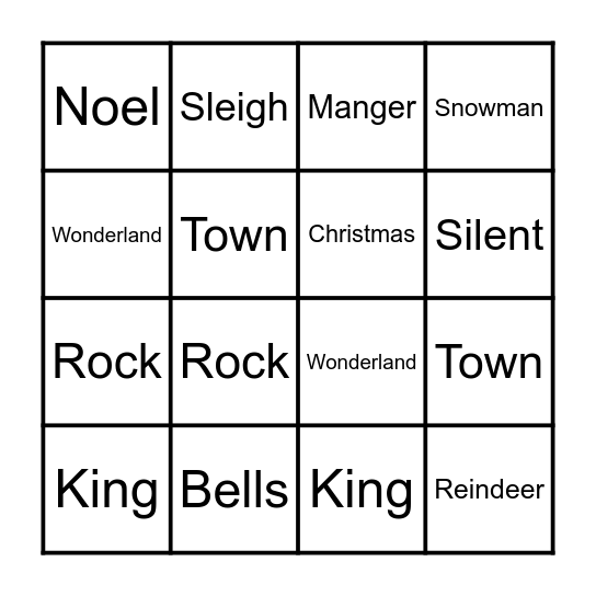 Find the Lyric! Bingo Card