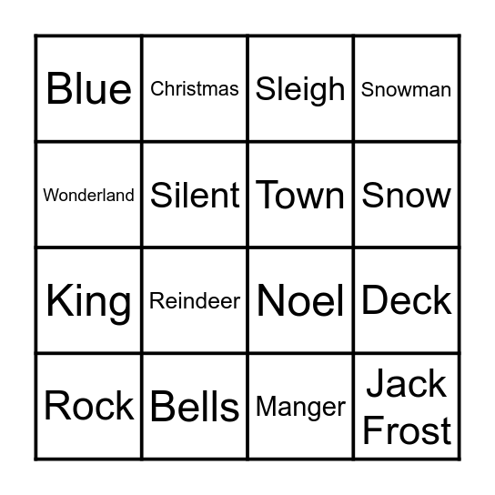 Find the Lyric! Bingo Card