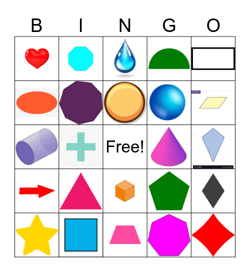 Ava Bruce - Young Children Bingo Shape Bingo Card