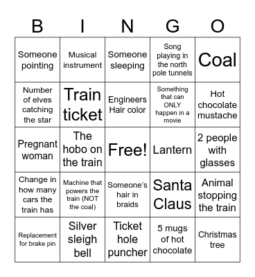 Polar Express Bingo! Bingo Card
