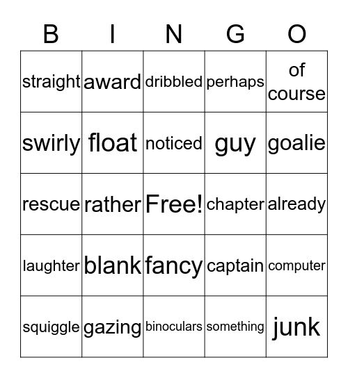 RAP Unit 6 Vocabulary Bingo Card