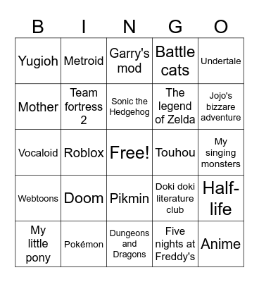 autism hyperfixes/intrests bingo Card