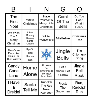 Holiday Bingo Card