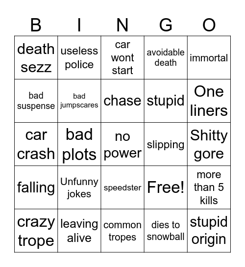 jack frost bingo Card