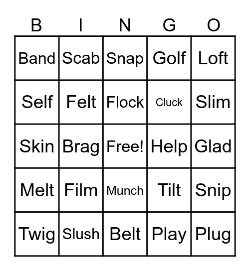 Blends Bingo Card