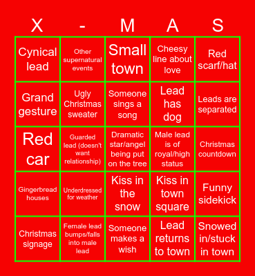 Hallmark Bingo Card