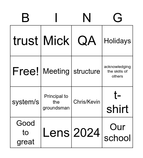 Week 10 Day 1 Bingo Card