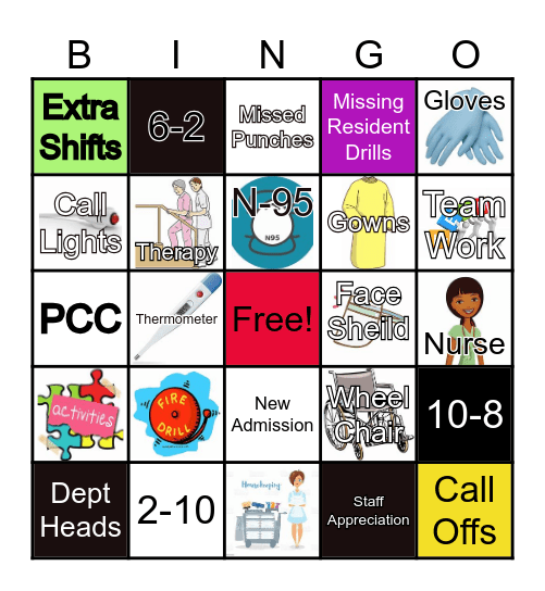 Nursing Home Week 2023 Bingo Card