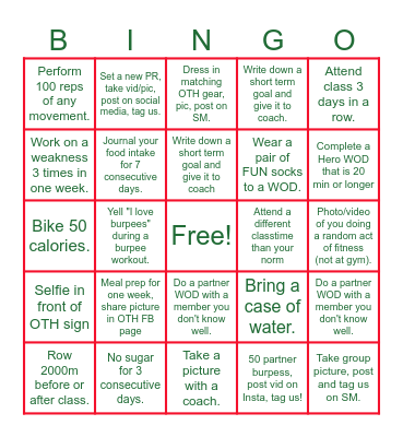 On the Homestead Christmas BINGO Card