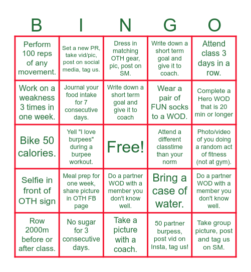 On the Homestead Christmas BINGO Card