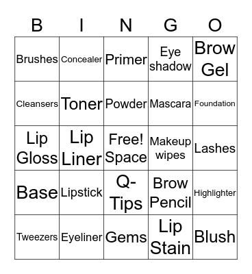 Beauty Bar  Bingo Card