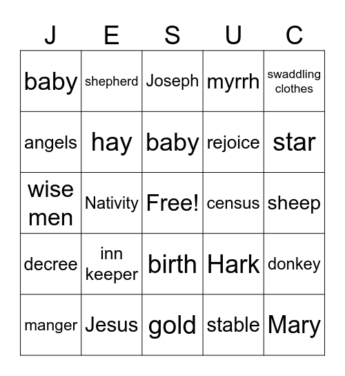 Christmas Bingo Card