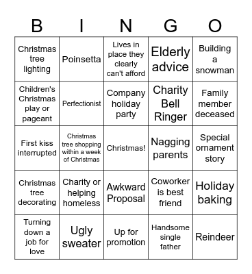 Christmas Movie Bingo Card