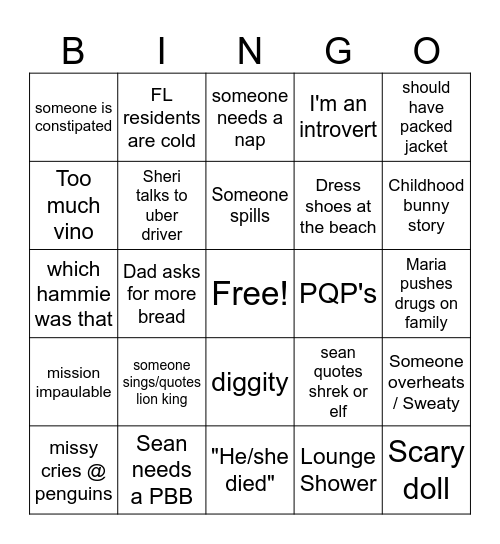 Humayun Cape Town Bingo Card