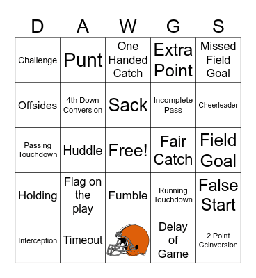 Browns Bingo Card