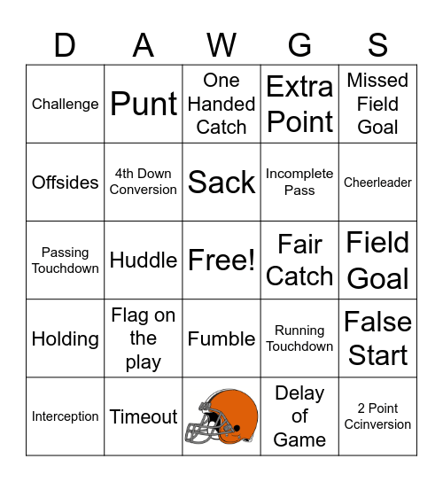 Browns Bingo Card