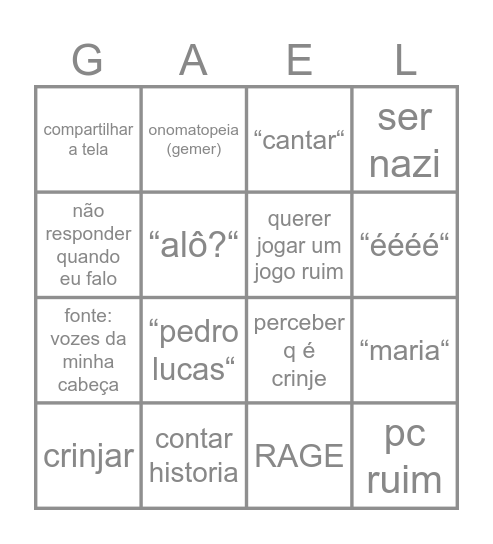 BINGO Card