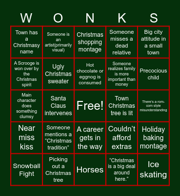 Hallmark Bingo Card