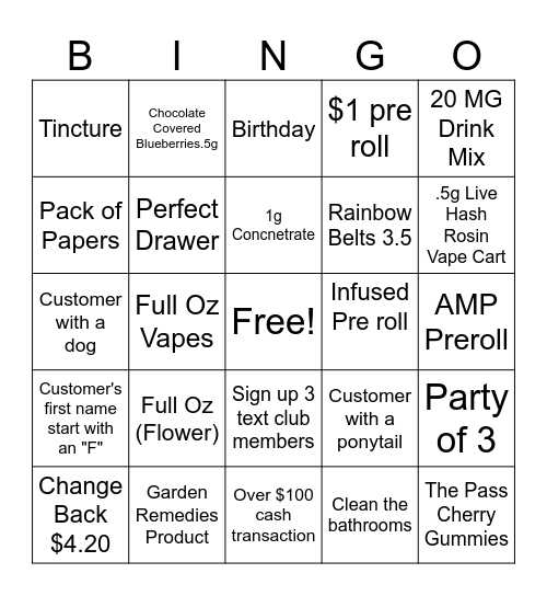 Seasons Weedings Bingo Card