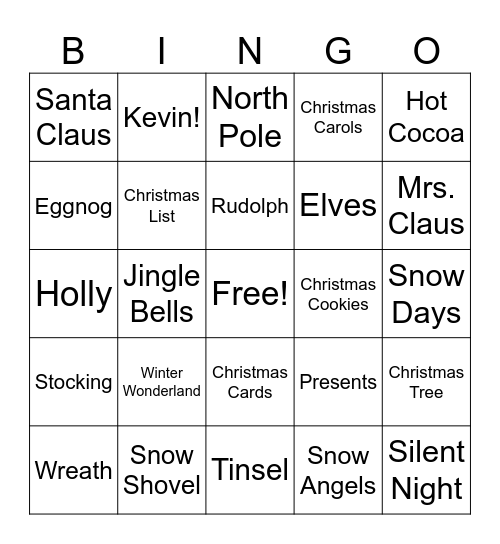 Christmas Bingo Card