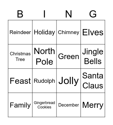 Christmas Bingo Card