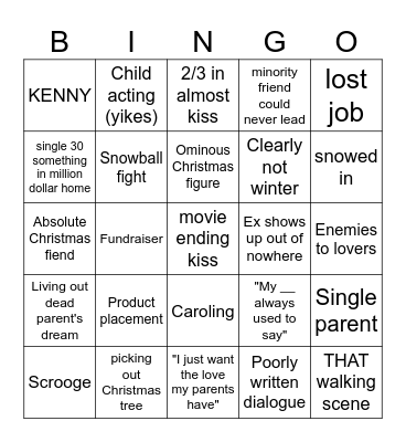 Hallmark Christmas Bingo Card