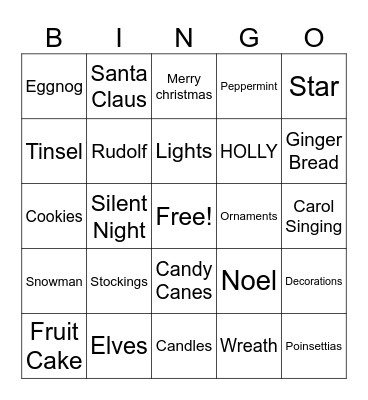 Christmas Bingo Card