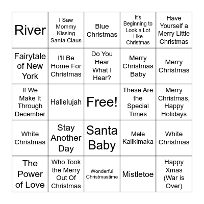 Christmas Singo Bingo Card