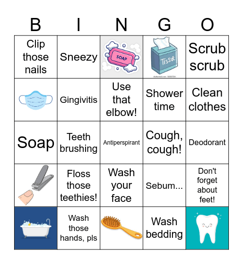 Healthy Hygiene Bingo! Bingo Card