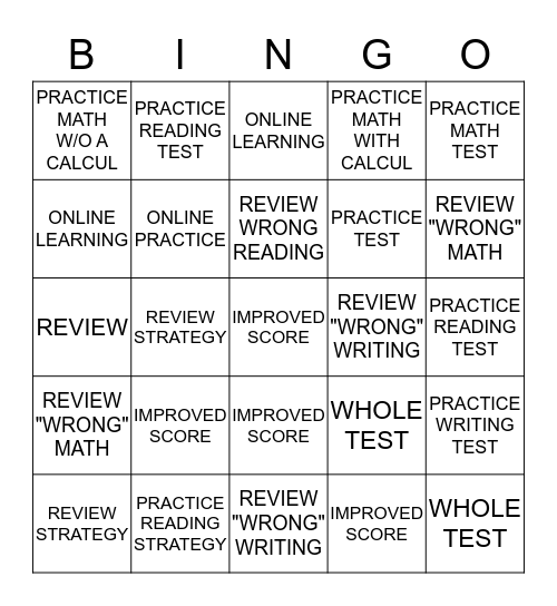 GOAL SEEKER Bingo Card