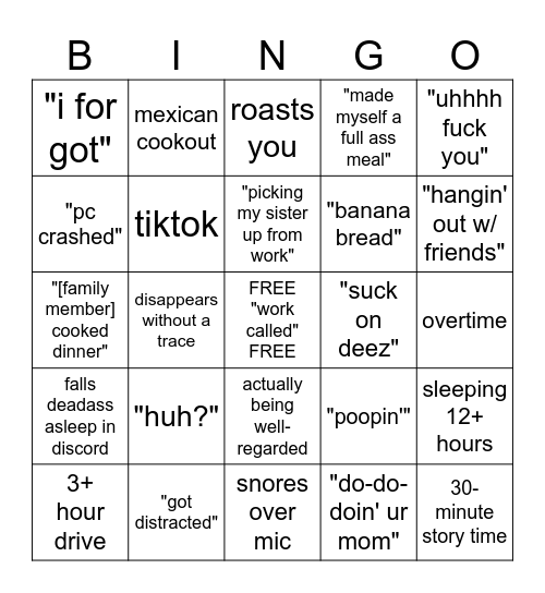 "Where's Mark?" Bingo Card