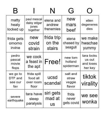 FRIDA BINGO 2024 Bingo Card