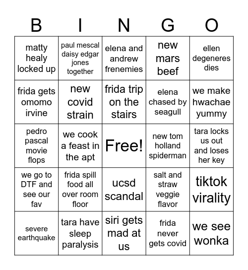 FRIDA BINGO 2024 Bingo Card