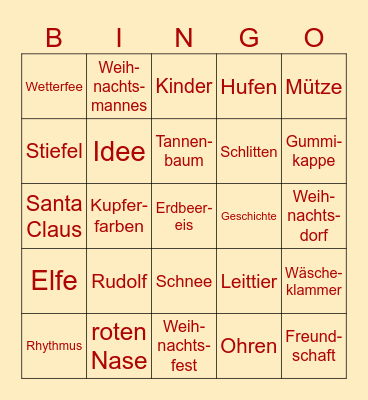 WEIHNACHTSBINGO Card