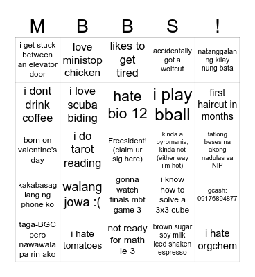 MBBS Ice Breaker Bingo Card