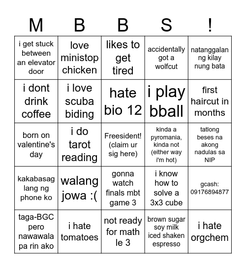 MBBS Ice Breaker Bingo Card