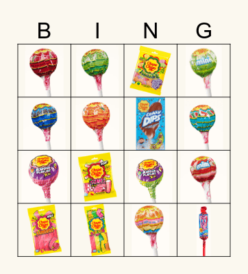 CHUPA CHUPS Bingo Card