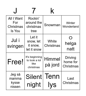 JULEBINGO Card