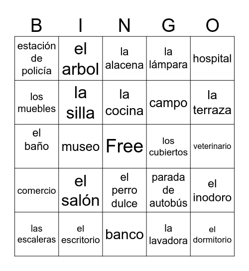 la casa Bingo Card