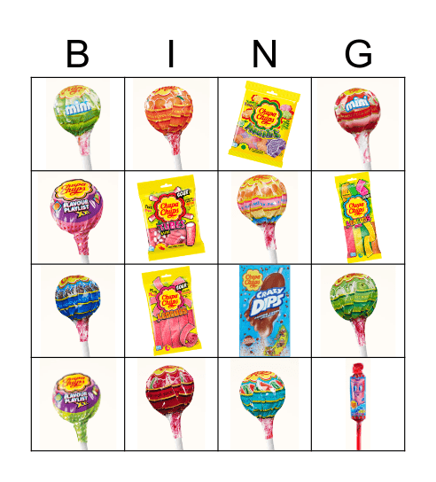 CHUPA CHUPS Bingo Card