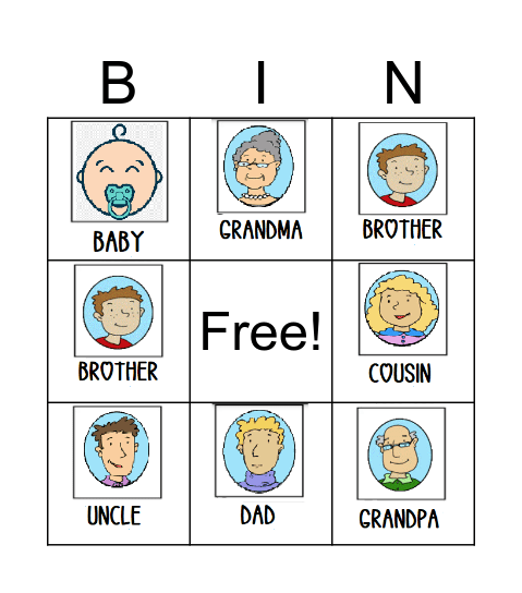 Family BINGO - STARTER Bingo Card