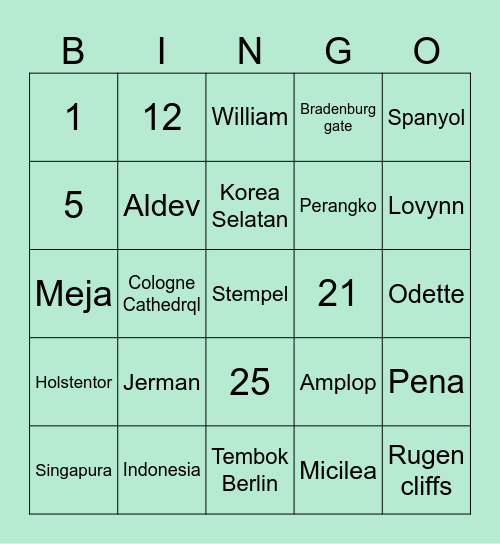 Aldev's Bingo Card