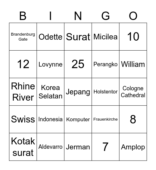 Senja's Bingo Card