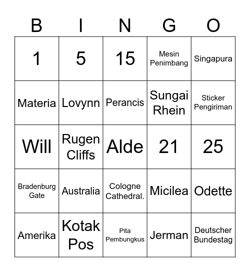 Kotak Bingo Lilis Bingo Card